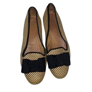 Stubbs & Wootton basket weave pattern ans Black Bow Flats size 6